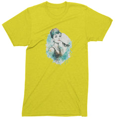 Mrs. Herpburn Iconic Watercolors Mens T-shirt Yellow