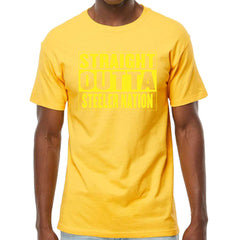 Straight Outta Steeler Nation Football  Mens T-shirt Yellow