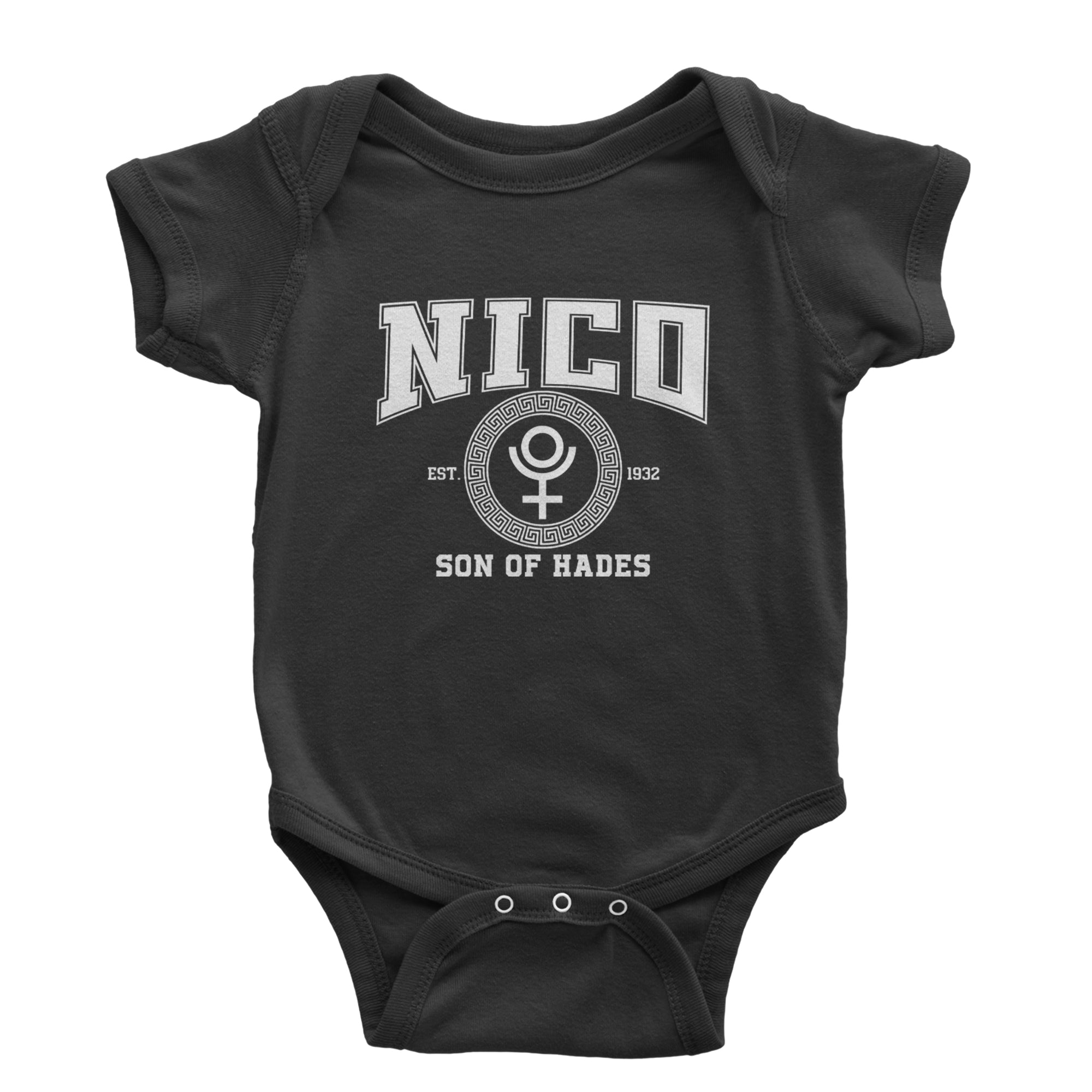 Nico Son of Hades Underworld Crest Infant One-Piece Romper Bodysuit Or Toddler T-shirt Black