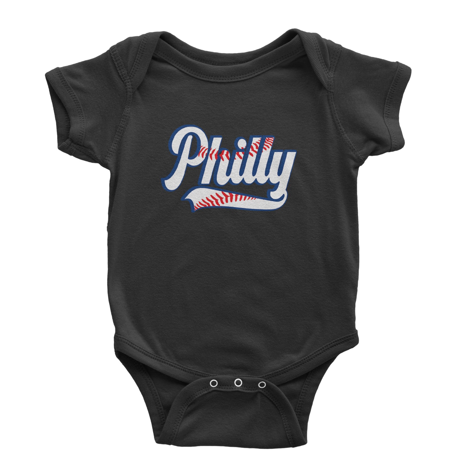 Philly Baseball Stitching Infant One-Piece Romper Bodysuit Or Toddler T-shirt Black