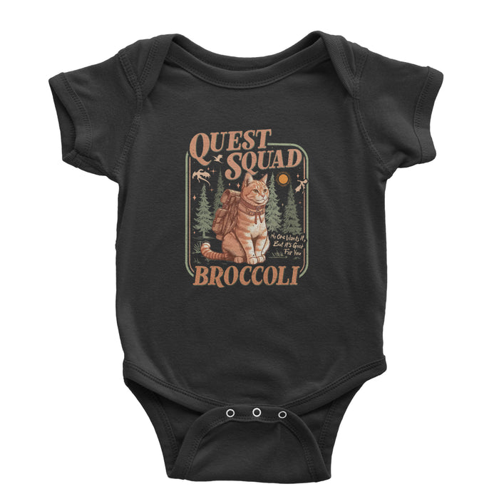 Quest Squad Broccoli Cat Fantasy Reader  Infant One-Piece Romper Bodysuit Or Toddler T-shirt