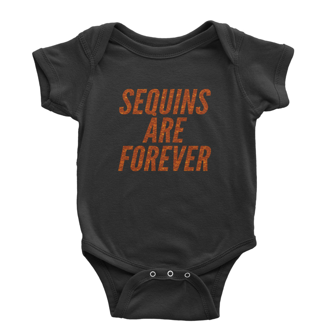 Sequins Are Forever Retro Glam Infant One-Piece Romper Bodysuit Or Toddler T-shirt Black