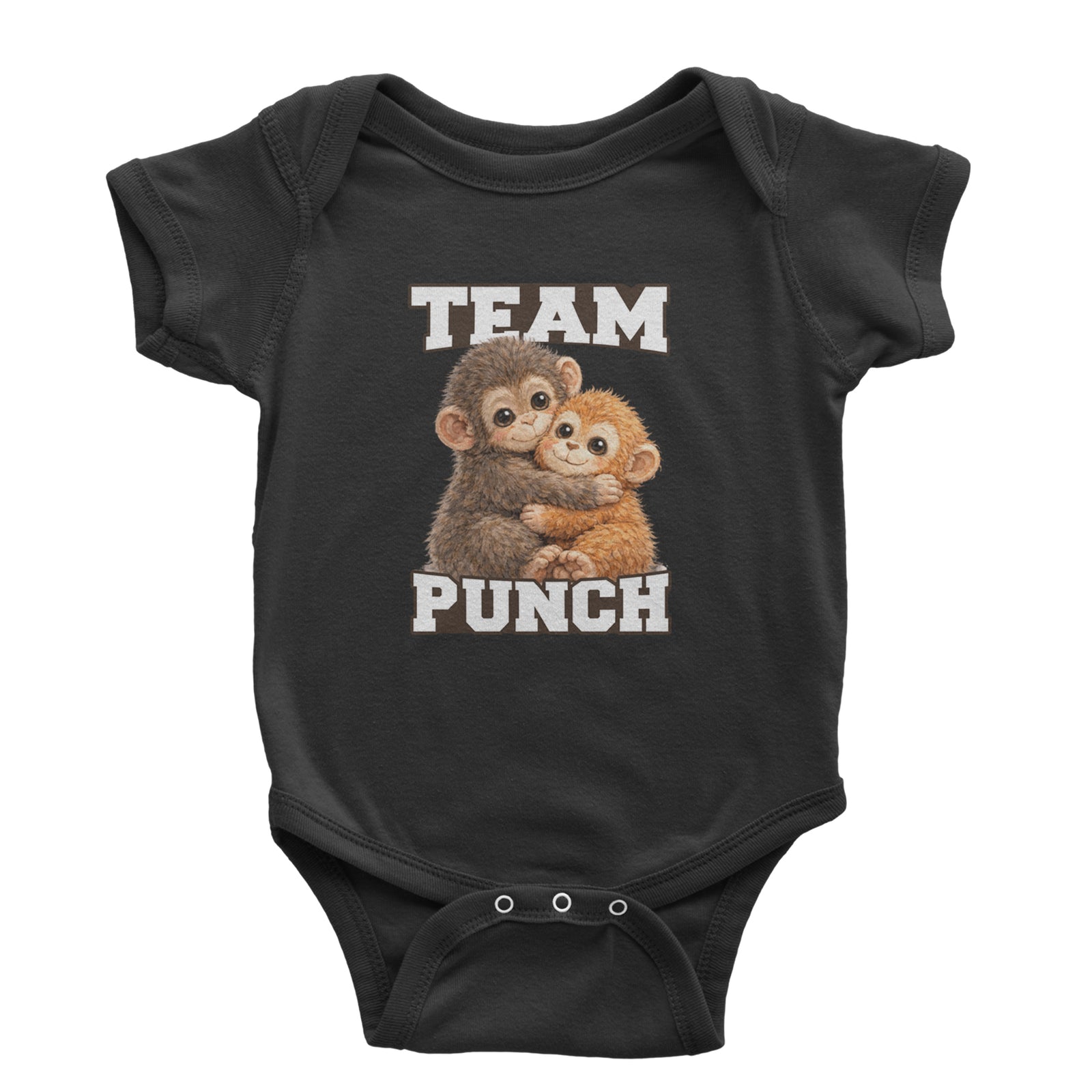 Team Punch Panchi-kun Monkey Infant One-Piece Romper Bodysuit Or Toddler T-shirt Black