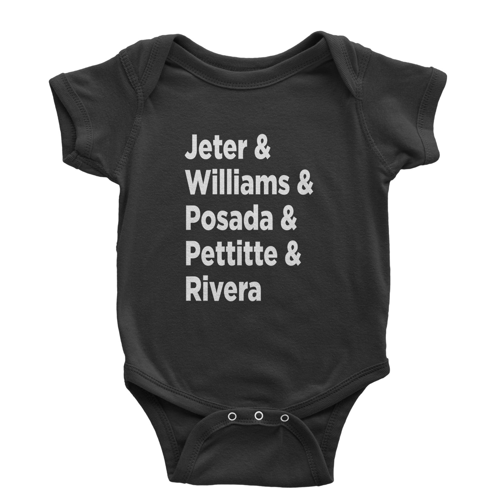 Jeter & Williams & Posada & Pettitte & Rivera Infant One-Piece Romper Bodysuit Or Toddler T-shirt Black