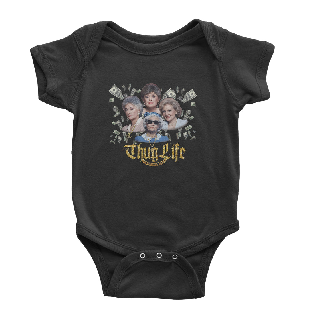 Golden Chain Thug Life Girls Infant One-Piece Romper Bodysuit Or Toddler T-shirt Black