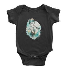 Mrs. Herpburn Iconic Watercolors Infant One-Piece Romper Bodysuit Or Toddler T-shirt Black