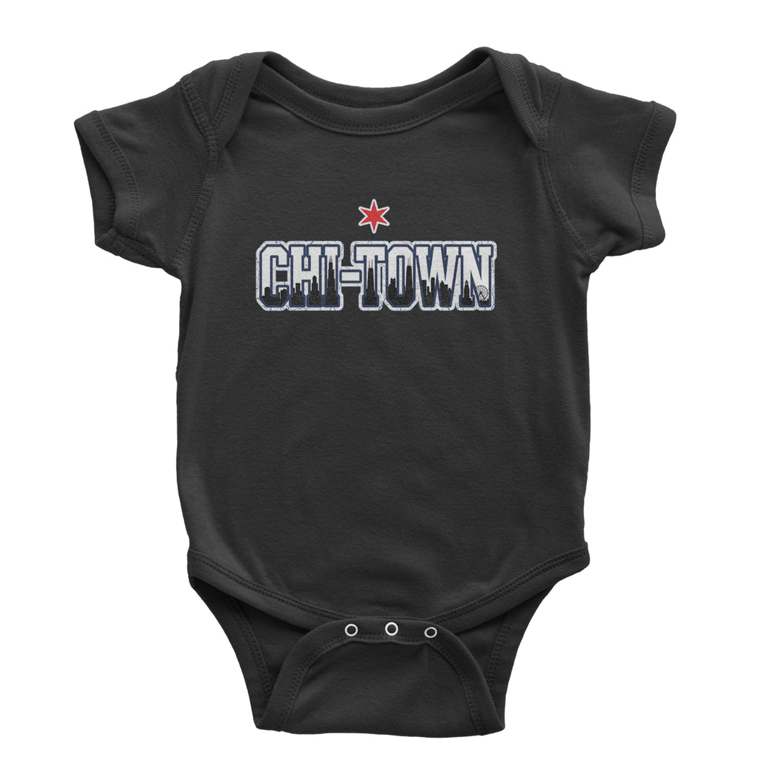 Chicago Chi-Town City Pride Infant One-Piece Romper Bodysuit Or Toddler T-shirt Black