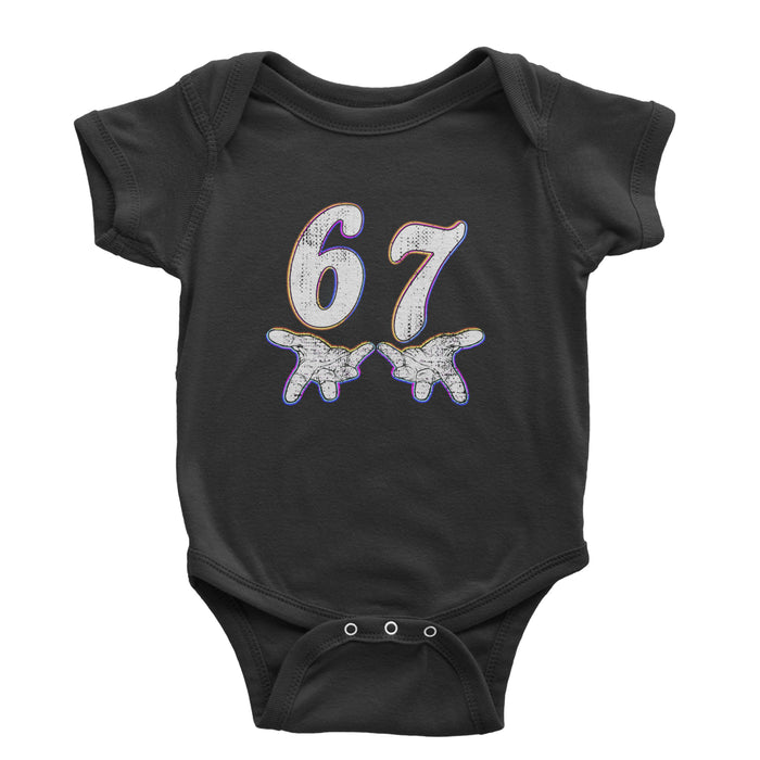 67 Hands Meme Viral Drill Infant One-Piece Romper Bodysuit Or Toddler T-shirt