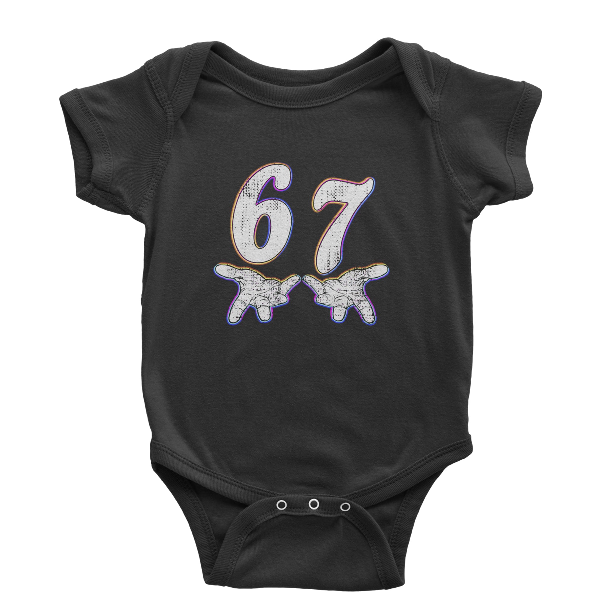 67 Hands Meme Viral Drill Infant One-Piece Romper Bodysuit Or Toddler T-shirt Black