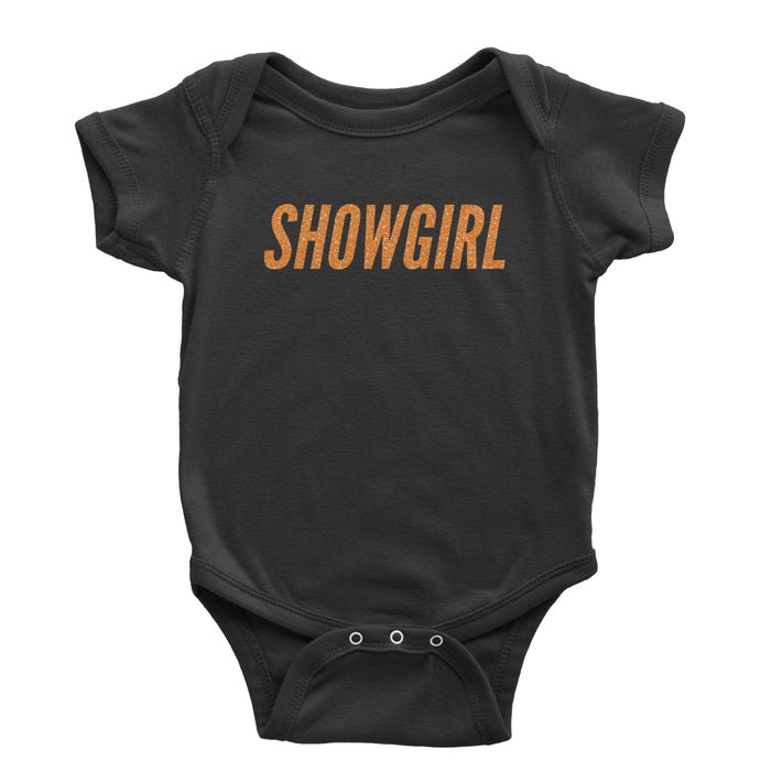 Showgirl Orange Glitter Infant One-Piece Romper Bodysuit Or Toddler T-shirt