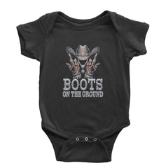 Boots On The Ground Bling artwork on Infant Baby Rib Bodysuit or Toddler Cotton Jersey T-Shirt