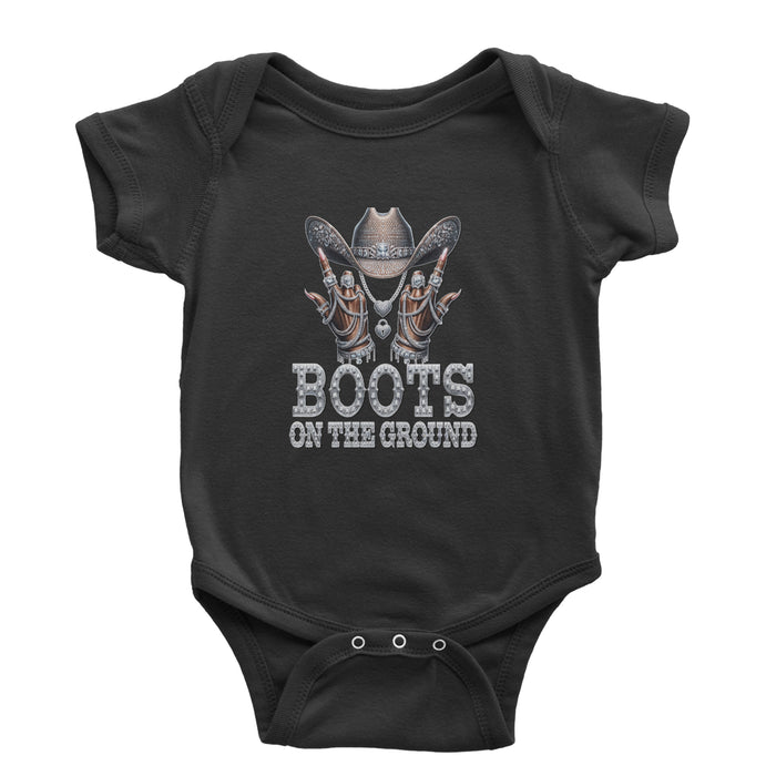 Boots On The Ground Bling Infant One-Piece Romper Bodysuit Or Toddler T-shirt