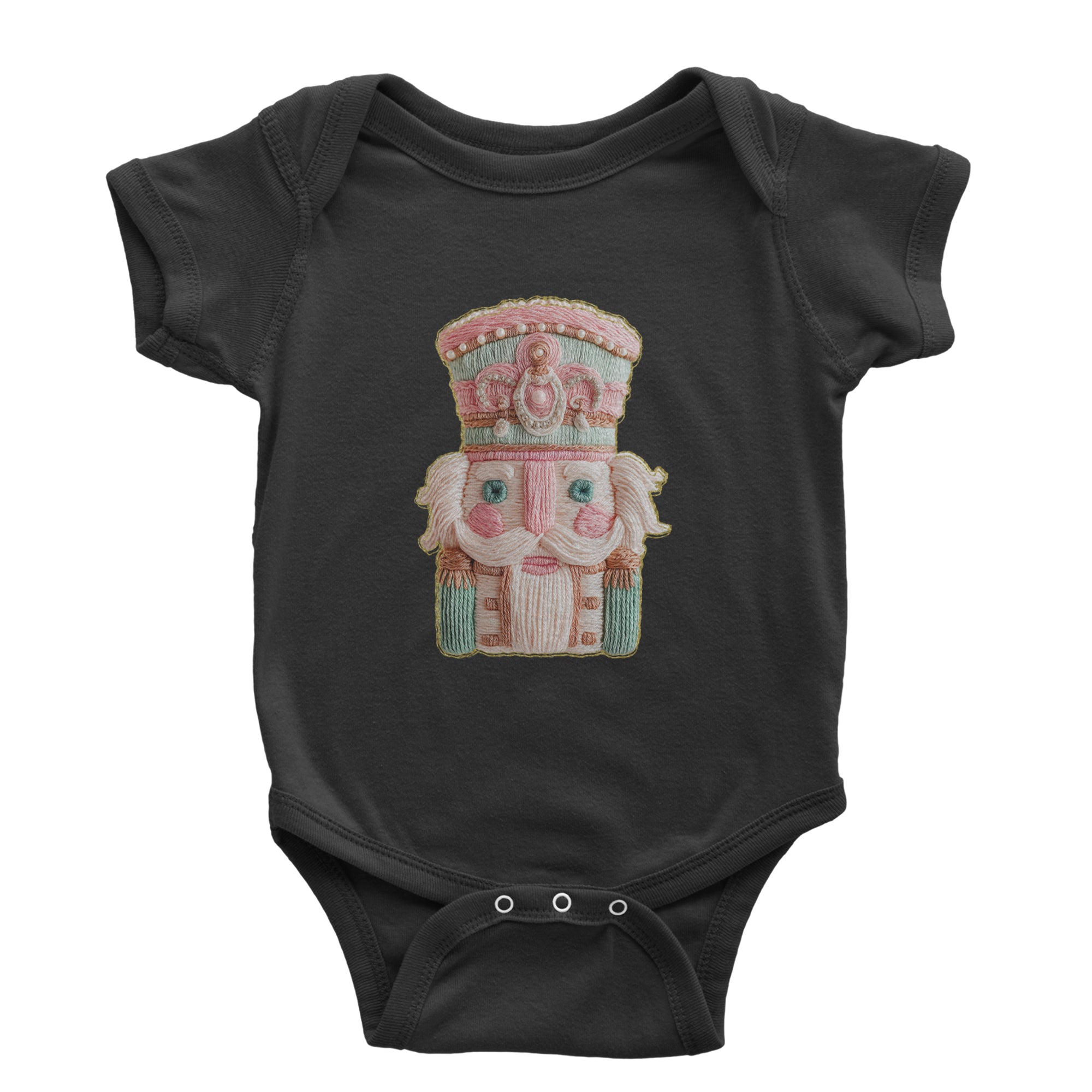 Vintage Nutcracker Embroidery Art Soft Cottagecore Infant One-Piece Romper Bodysuit Or Toddler T-shirt Light Blue