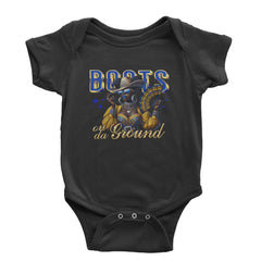 Glam cowgirl with shades, jewelry, and folding fan graphic on Infant Baby Rib Bodysuit and Toddler Cotton Jersey T-Shirt