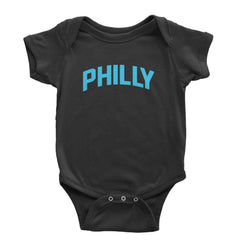 Philly Philadelphia Pride graphic on Onesie and Toddler T-Shirt in Black
