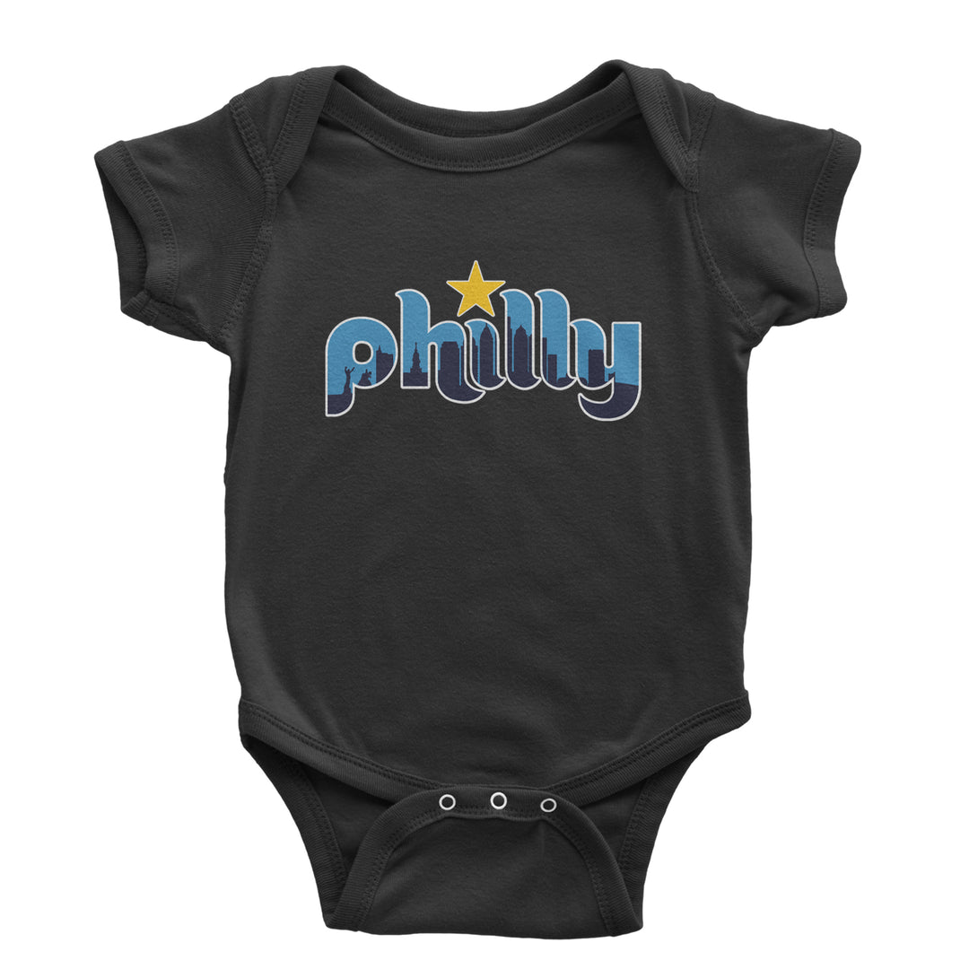 Skyline Philly Philadelphia Infant One-Piece Romper Bodysuit Or Toddler T-shirt Black