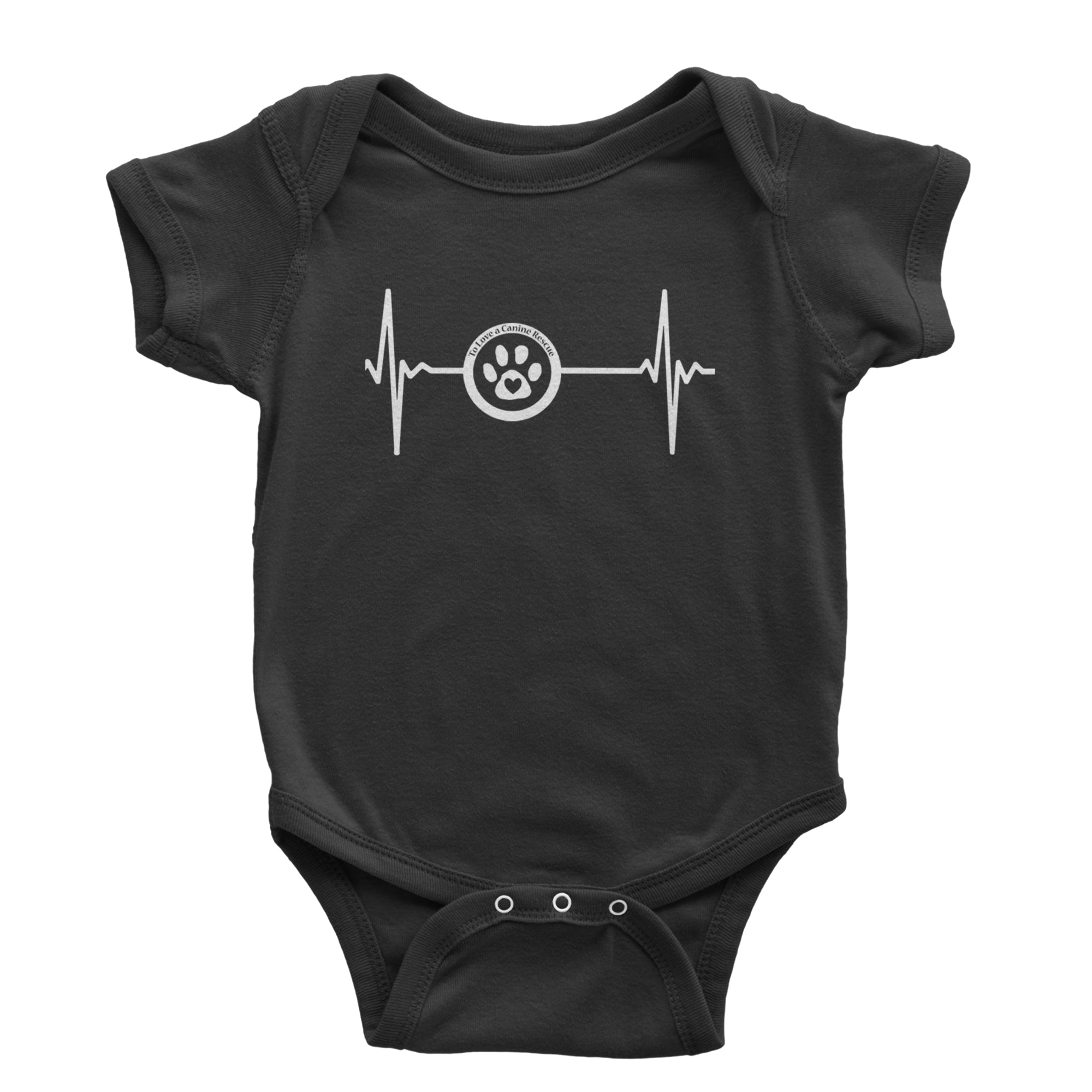 TLC Rescue Heartbeat Infant One-Piece Romper Bodysuit Or Toddler T-shirt Black