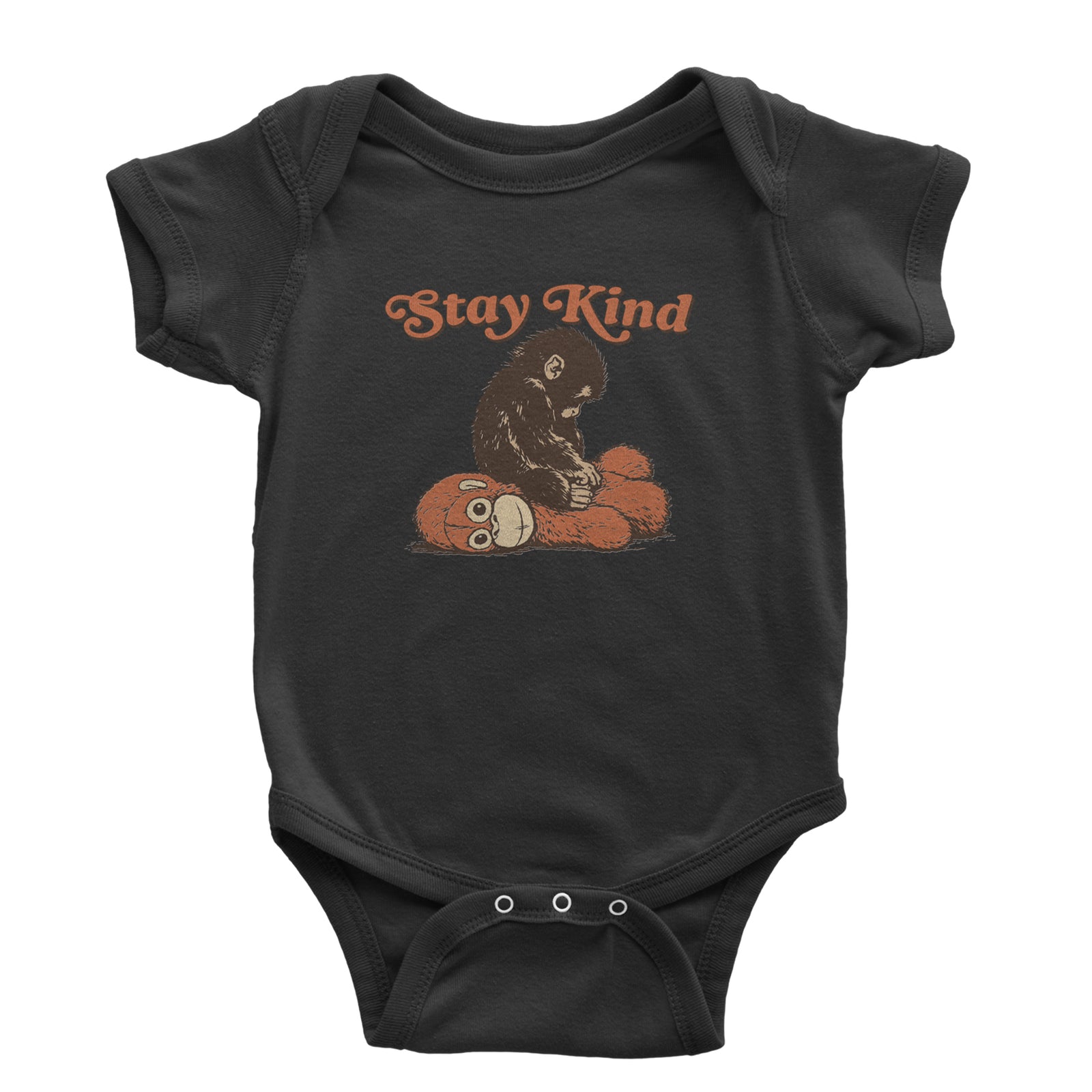 Punch Stay Kind Macaque Infant One-Piece Romper Bodysuit Or Toddler T-shirt Black