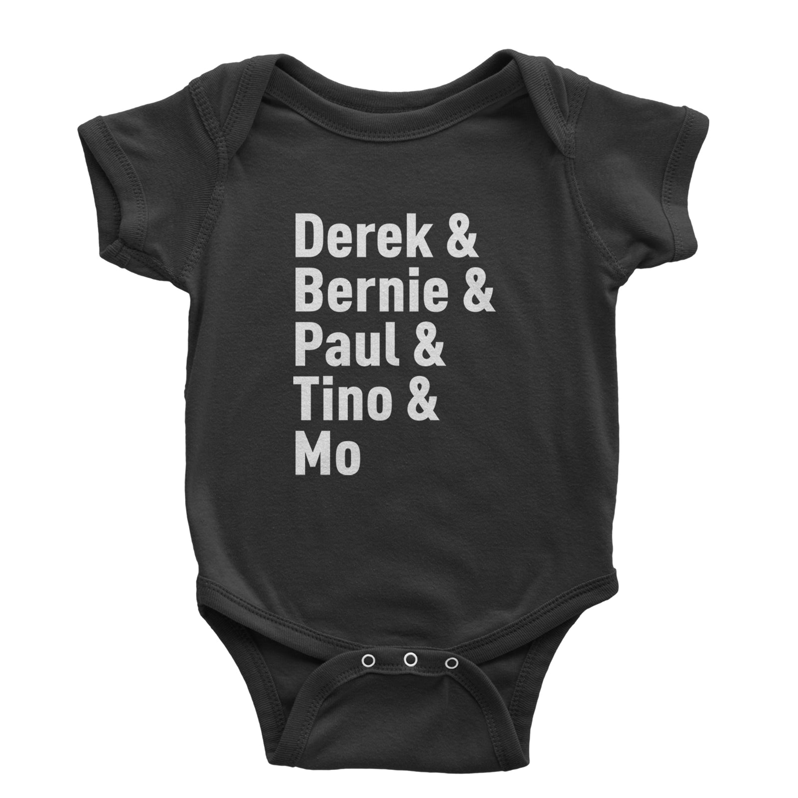 Derek & Bernie & Paul & Tino & Mo Infant One-Piece Romper Bodysuit Or Toddler T-shirt Black