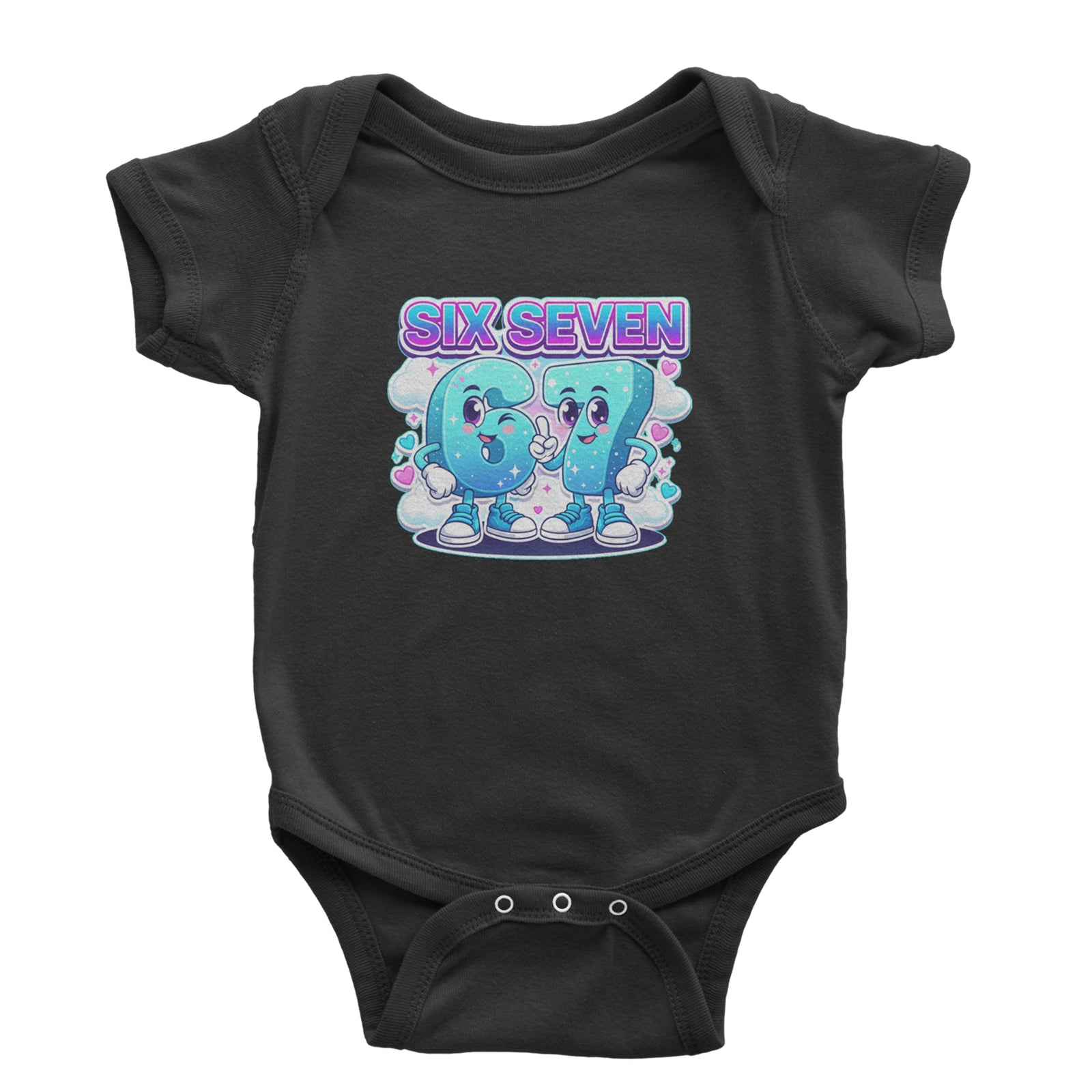 67 Six Seven Meme Kawaii Cloud Infant One-Piece Romper Bodysuit Or Toddler T-shirt Black