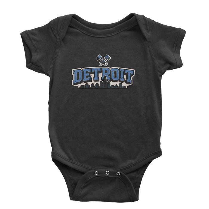 Detroit Motor City Retro Piston Infant One-Piece Romper Bodysuit Or Toddler T-shirt