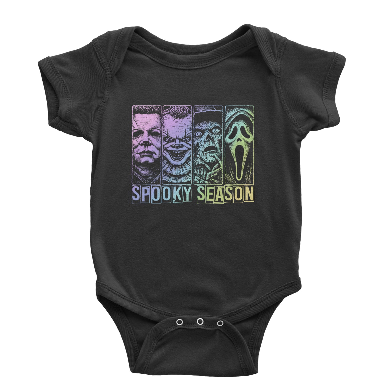 Spooky Season Horror Icons Halloween Infant One-Piece Romper Bodysuit Or Toddler T-shirt Black
