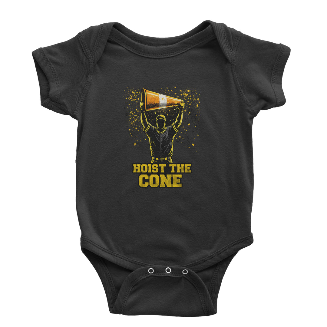 Hoist The Cone Pittsburgh Pride Infant One-Piece Romper Bodysuit Or Toddler T-shirt Black