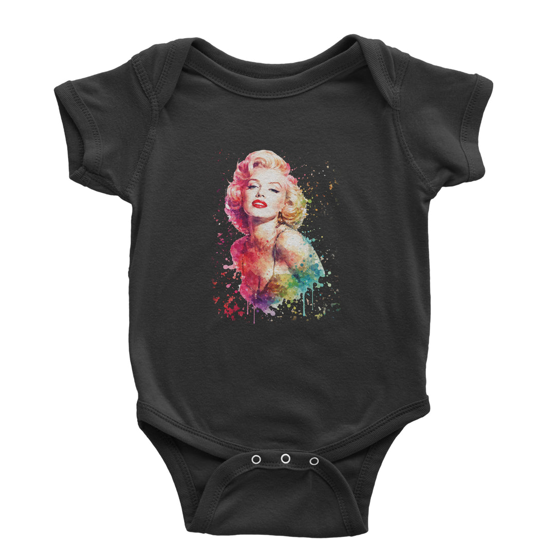 Mrs. Monroe Watercolors Bombshell Infant One-Piece Romper Bodysuit Or Toddler T-shirt Black