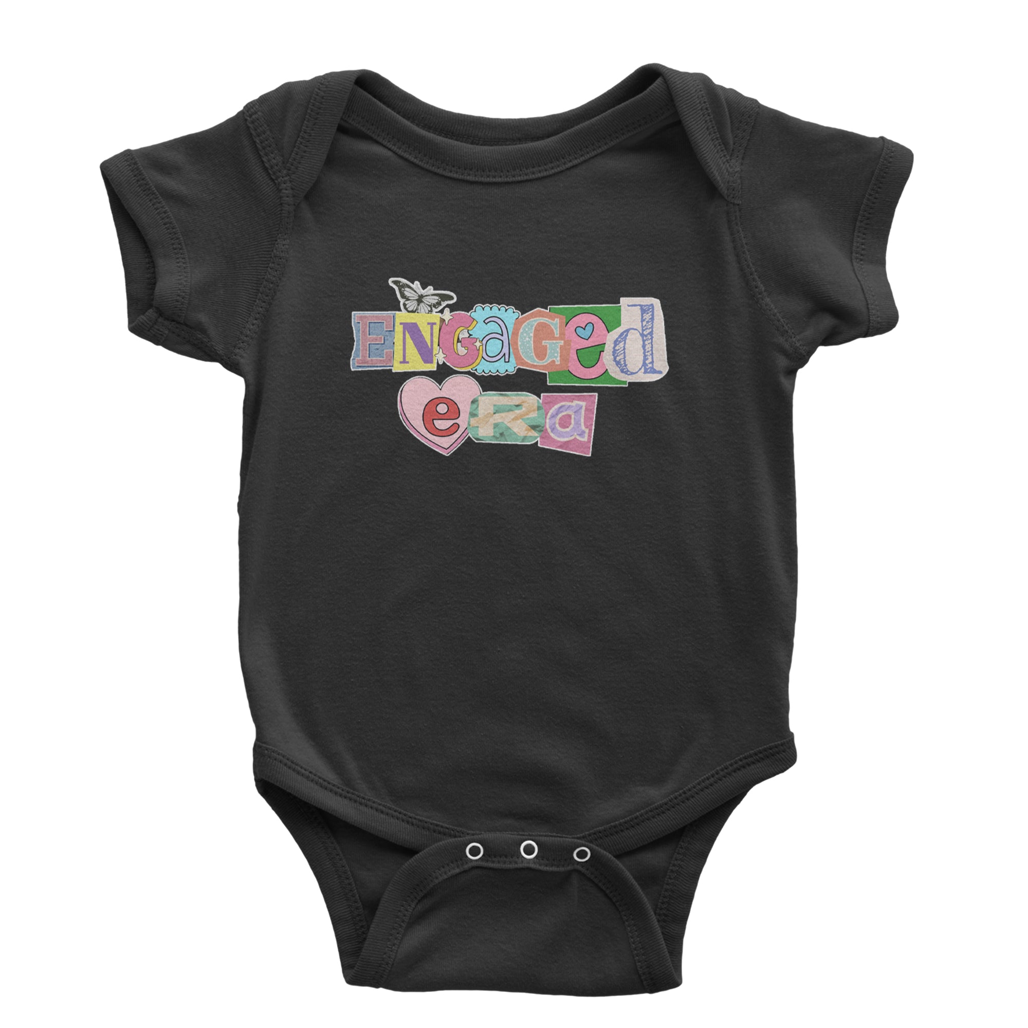 Engaged Era Aesthetic Retro Collage Design Infant One-Piece Romper Bodysuit Or Toddler T-shirt Black