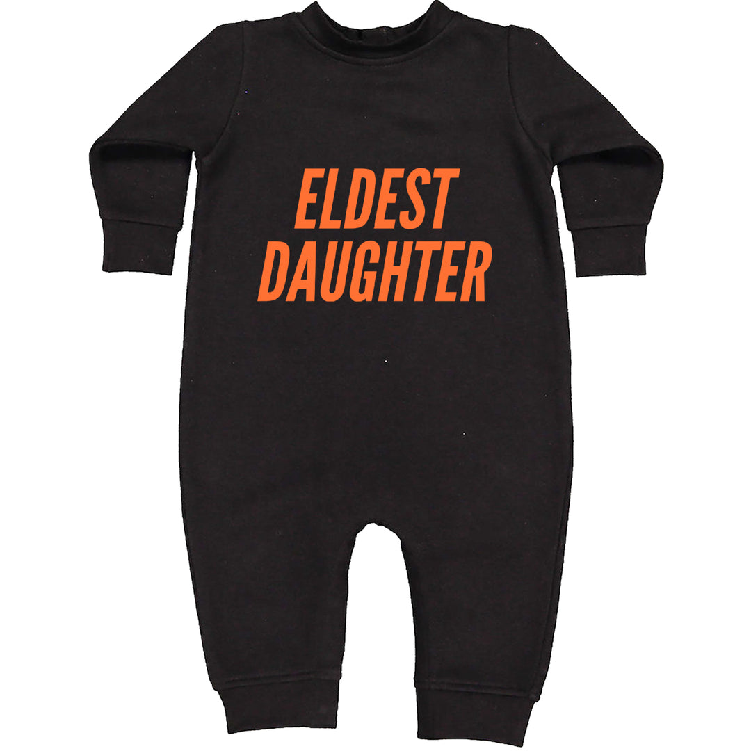 Eldest Daughter Toddler Hoodie Or Infant Fleece Romper Black
