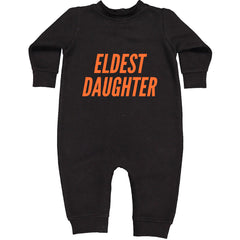 Eldest Daughter Toddler Hoodie Or Infant Fleece Romper Black