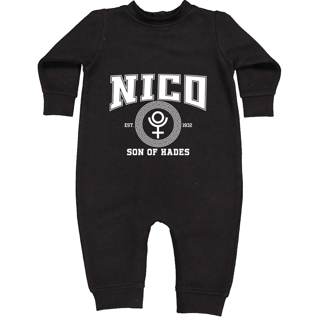 Nico Son of Hades Underworld Crest Toddler Hoodie Or Infant Fleece Romper Black