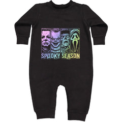 Spooky Season Horror Icons Halloween Toddler Hoodie Or Infant Fleece Romper Black