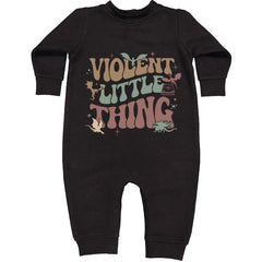Violent Little Thing Dragon graphic on Toddler Hoodie and Baby Fleece Onesie in Black