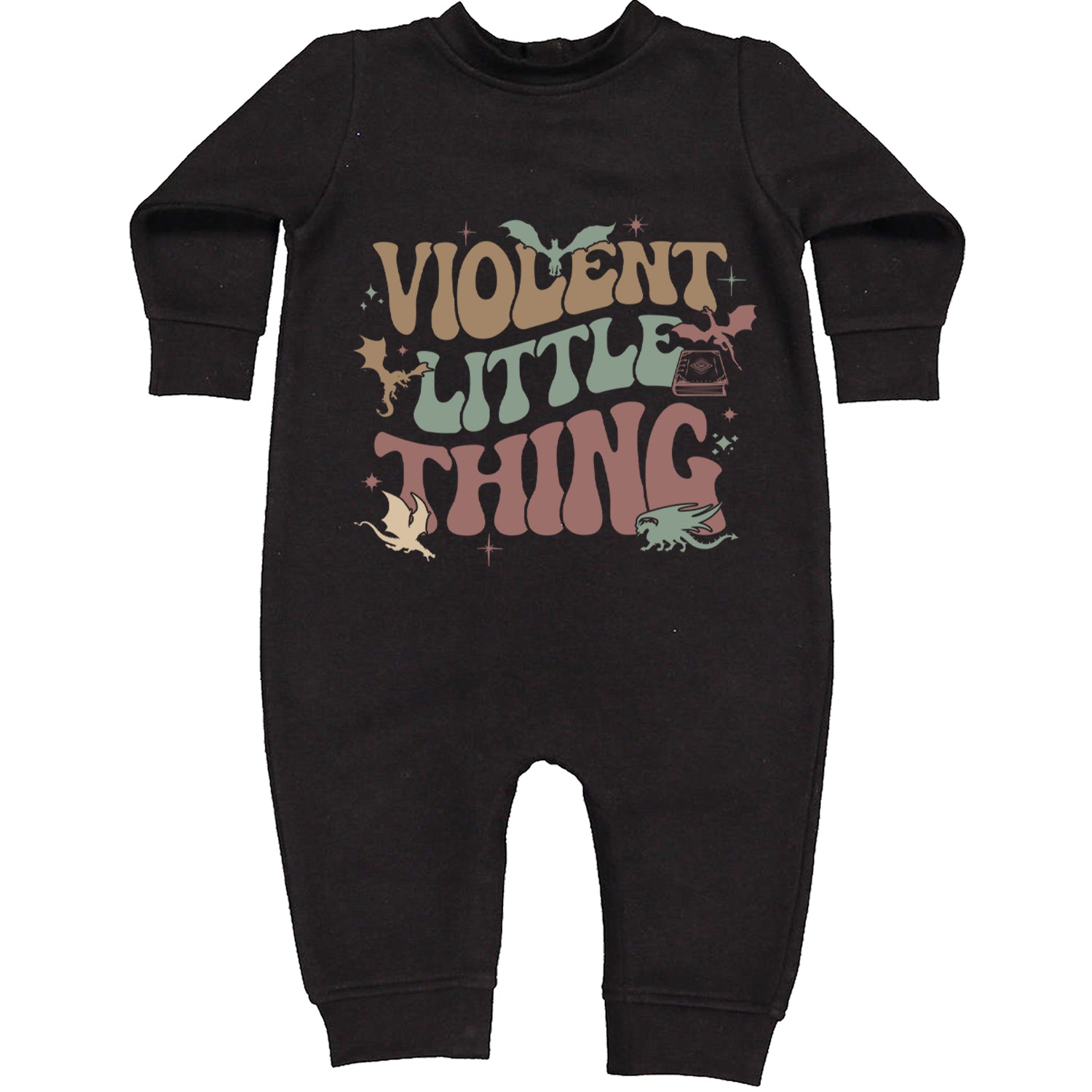 Violent Little Thing Dragon Toddler Hoodie Or Infant Fleece Romper Black