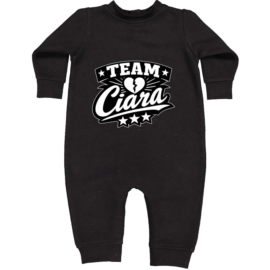 Team Ciara Scamanda Broken Heart Toddler Hoodie Or Infant Fleece Romper Black