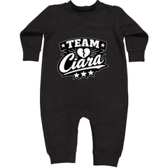 Team Ciara Scamanda Broken Heart Toddler Hoodie Or Infant Fleece Romper Black