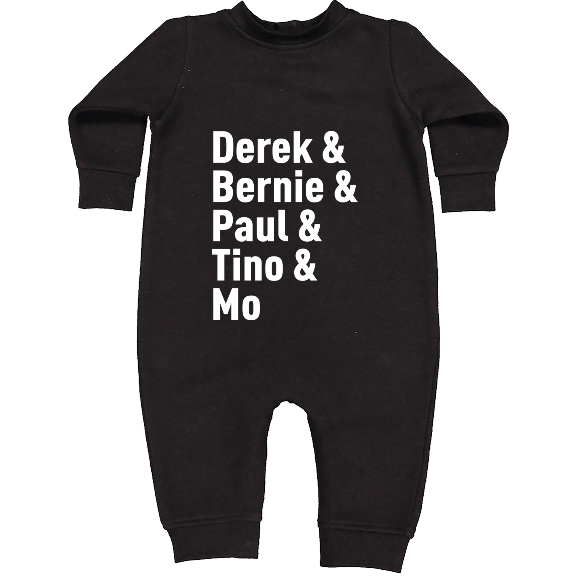 Derek & Bernie & Paul & Tino & Mo Toddler Hoodie Or Infant Fleece Romper Black