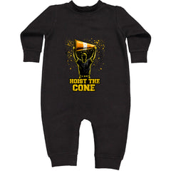 Hoist The Cone Pittsburgh Pride Toddler Hoodie Or Infant Fleece Romper Black