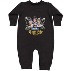 Golden Chain Thug Life Girls Toddler Hoodie Or Infant Fleece Romper Black