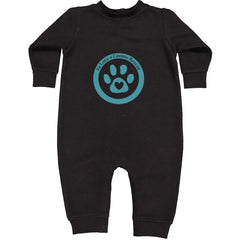 TLC To Love a Canine Dog Rescue Teal Toddler Hoodie Or Infant Fleece Romper Black