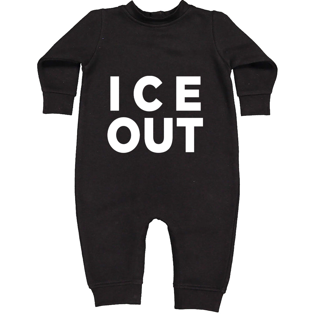 Ice Out Protest Toddler Hoodie Or Infant Fleece Romper Black