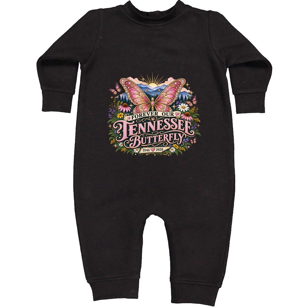 Forever Our Tennessee Butterfly Dolly Toddler Hoodie Or Infant Fleece Romper Black