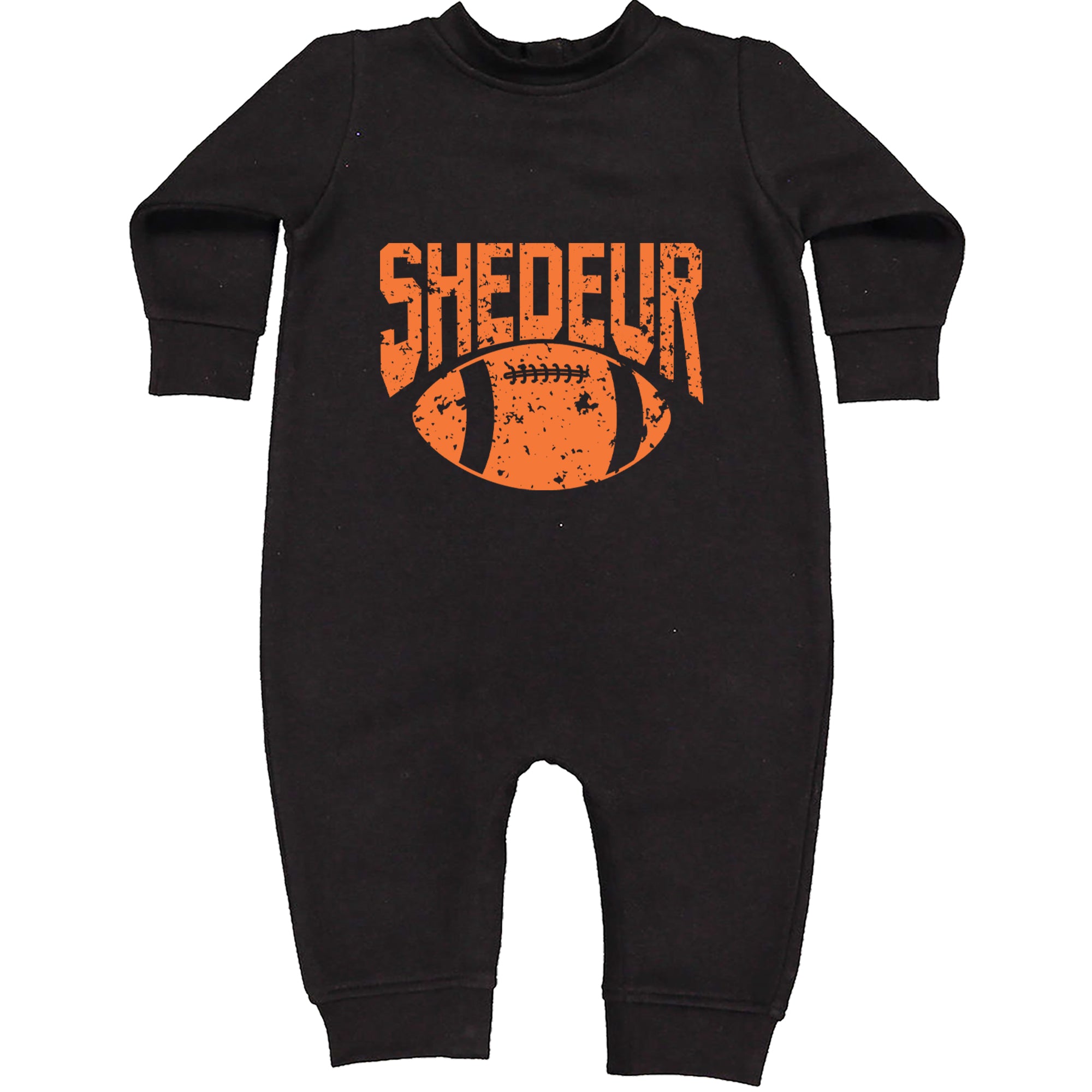 Shedeur Football Toddler Hoodie Or Infant Fleece Romper Black