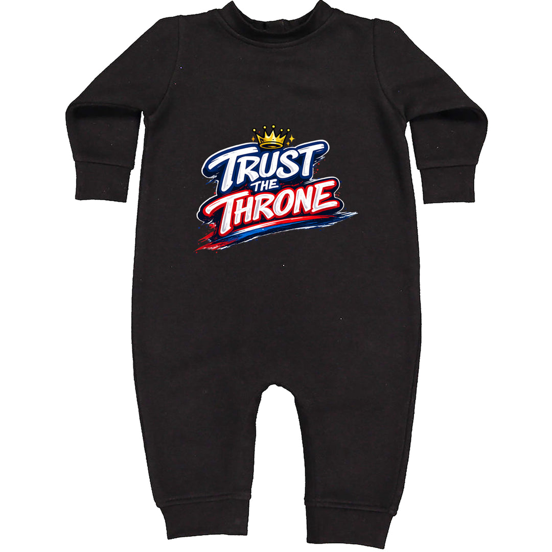 Trust The Throne Crown Philly Hoops Toddler Hoodie Or Infant Fleece Romper Black