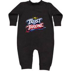 Trust The Throne Crown Philly Hoops Toddler Hoodie Or Infant Fleece Romper Black