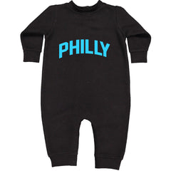 Philly Philadelphia Pride graphic on Toddler Hoodie and Baby Fleece Onesie in Black alternate view 2