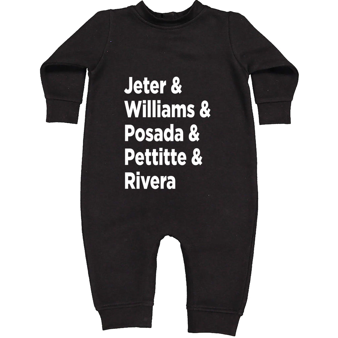 Jeter & Williams & Posada & Pettitte & Rivera Toddler Hoodie Or Infant Fleece Romper Black