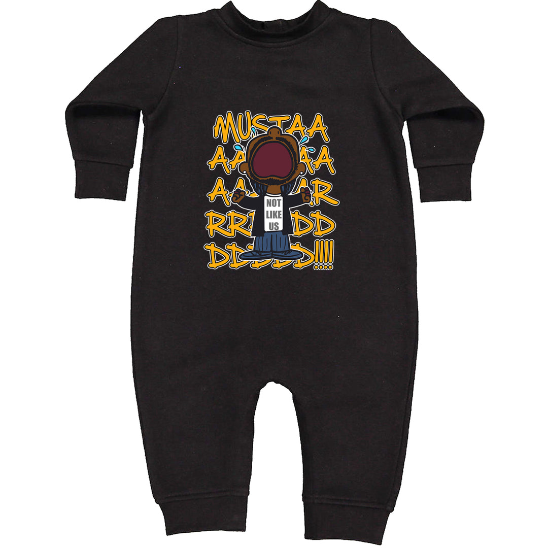 MUSTARD! Not Like Us Tv Off Toddler Hoodie Or Infant Fleece Romper Black