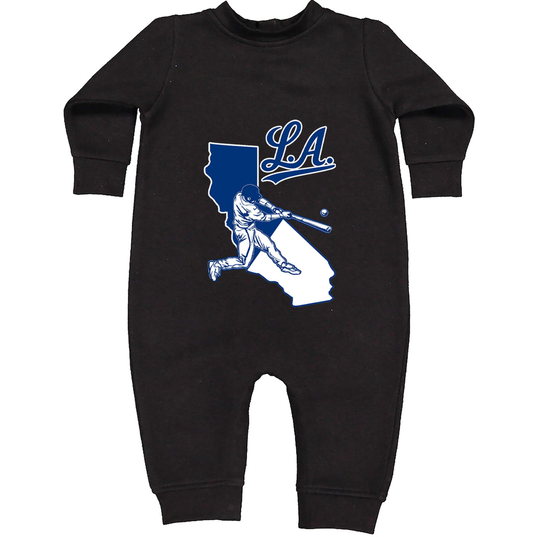 Los Angeles Baseball Batter Up Toddler Hoodie Or Infant Fleece Romper Black